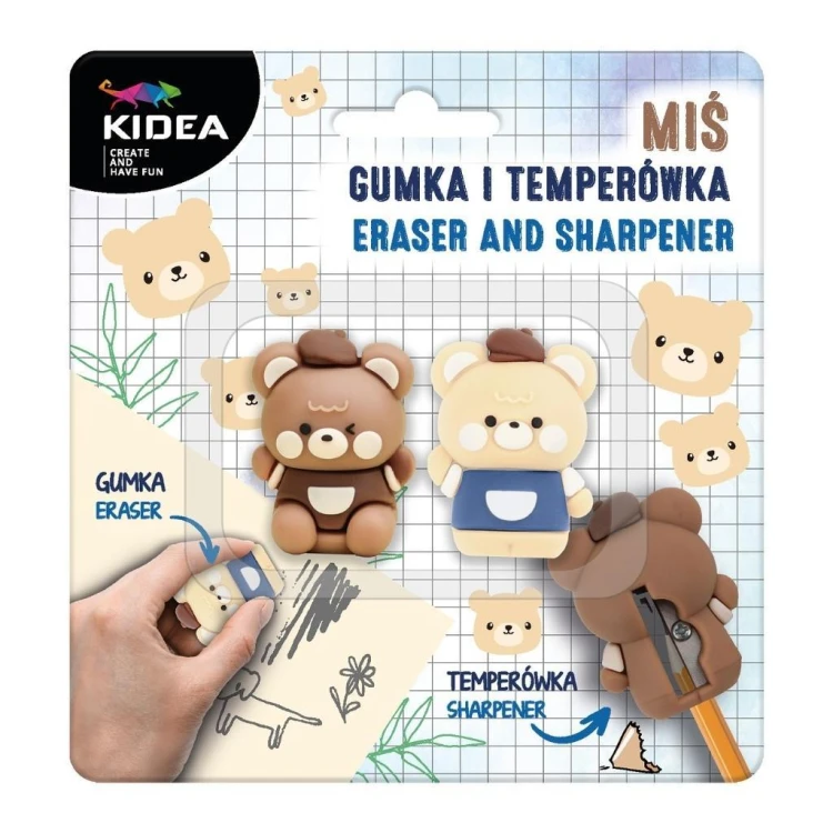 Gumka i temperówka Miś KIDEA, DERFORM
