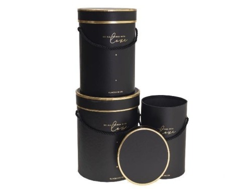 Pudełko Flower Box 3szt czarny ROZETTE, Rozette