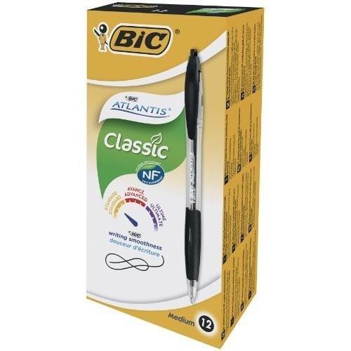 Długopis Atlantis Classic czarny (12szt) BIC, BIC
