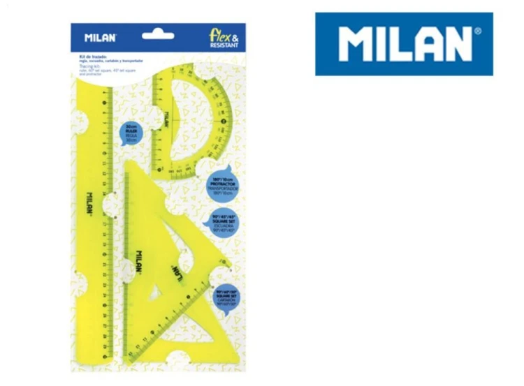 Zestaw linijek żółty 4 sztuki MILAN, MILAN