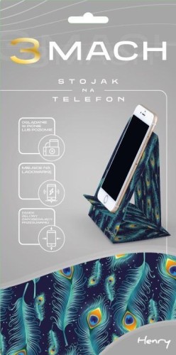 3MACH Stojak na telefon - Pawie pióra, Henry