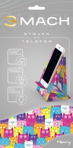 3MACH Stojak na telefon - Koty, Henry