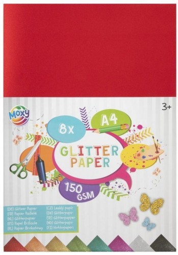 Papier brokatowy A4 8 arkuszy, Grafix