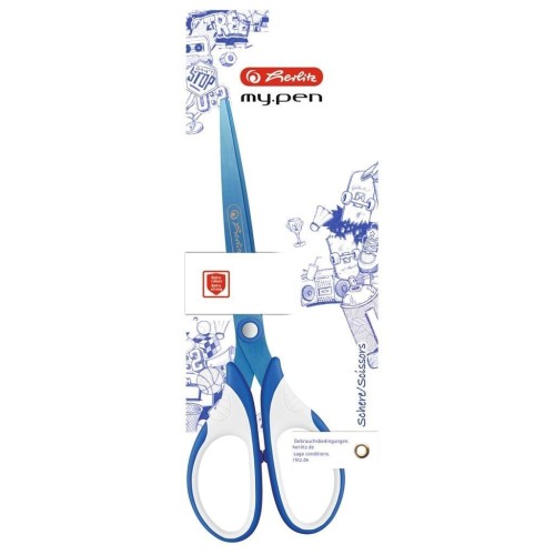 Nożyczki My.Pen 18cm niebiesko-białe, HERLITZ