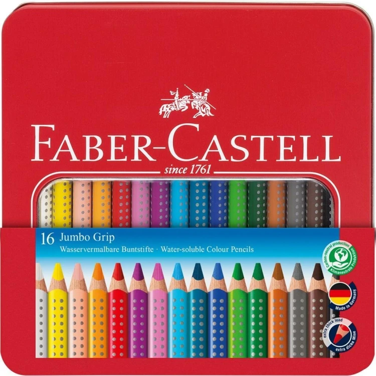 Kredki Jumbo Grip 16 kolorów, Faber Castell