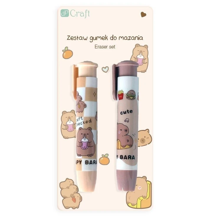 Gumki do mazania wysuwane Kapibara 2szt