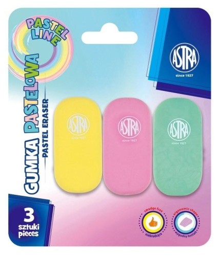 Gumka owalna Pastel Line 3szt ASTRA
