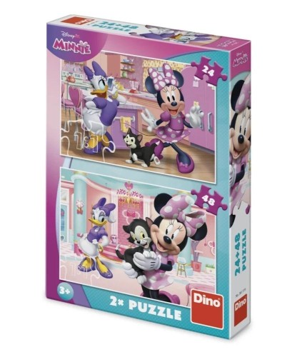 Puzzle 2-w-1 z Minnie i Daisy 24 i 48el, Dino Toys