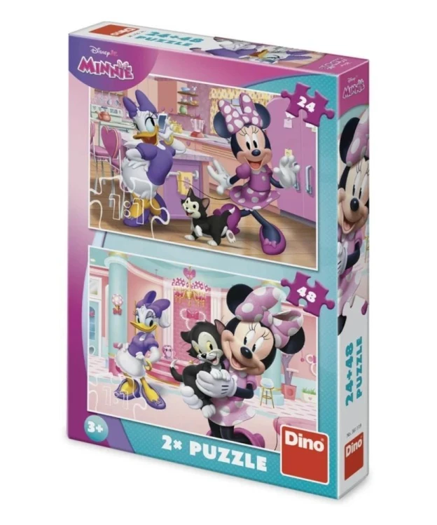 Puzzle 2-w-1 z Minnie i Daisy 24 i 48el, Dino Toys