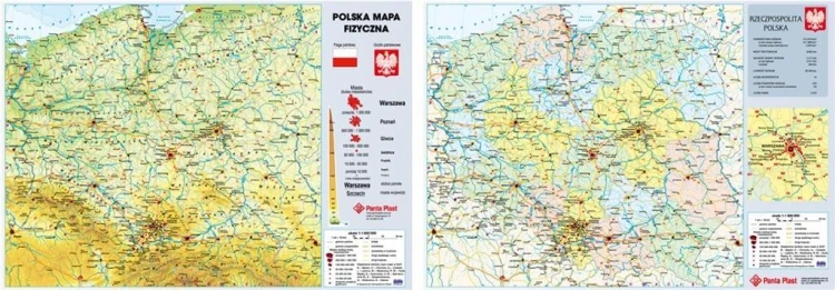 Podkład dwustronny z mapą Polski, Panta Plast