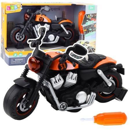 Motocykl do skręcania pomarańczowy, Leantoys