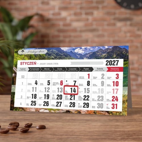 Kalendarz 2027 biurkowy miesięczny Tatry