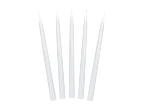 Świeca stożkowa matowa biały 24cm 10szt