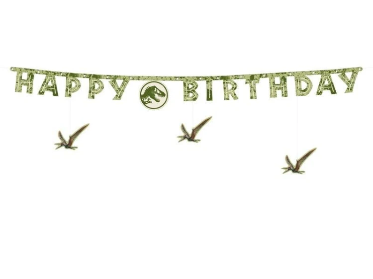 Baner Happy Birthday Jurassic World 45x165cm