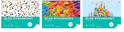 Blok rysunkowy biały A3/20K (10szt), INTERDRUK