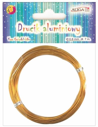 Drucik aluminiowy złoty 0,8mm 7m, Aliga