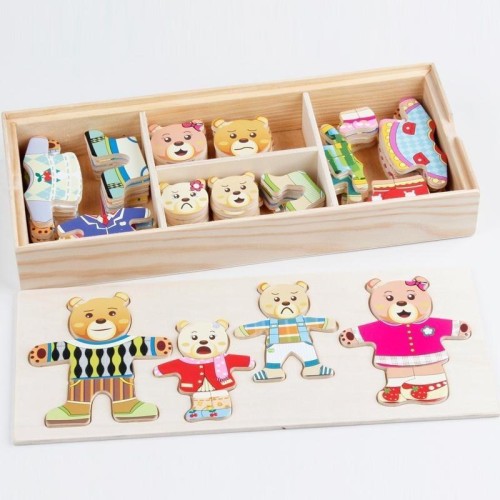Zabawka edukacyjna drewniana Misie, Macyszyn Toys