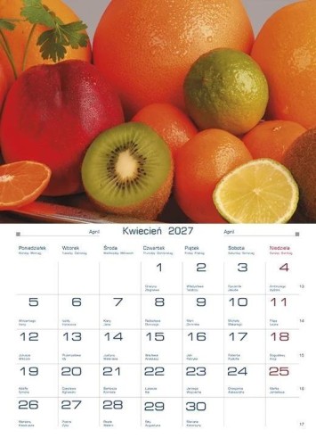 Kalendarz 2027 Kuchenne klimaty