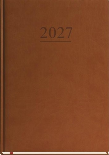 Terminarz 2027 B5 tygodniowy klasyczny brąz