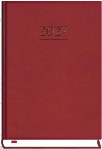 Terminarz 2027 B6 dzienny Powszechny bordo
