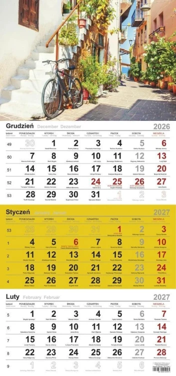 Kalendarz 2027 trójdzielny Uliczka