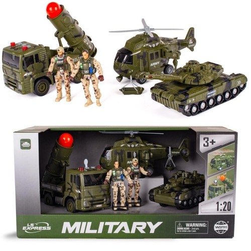 Zestaw wojskowy z czołgiem i helikopterem 5el