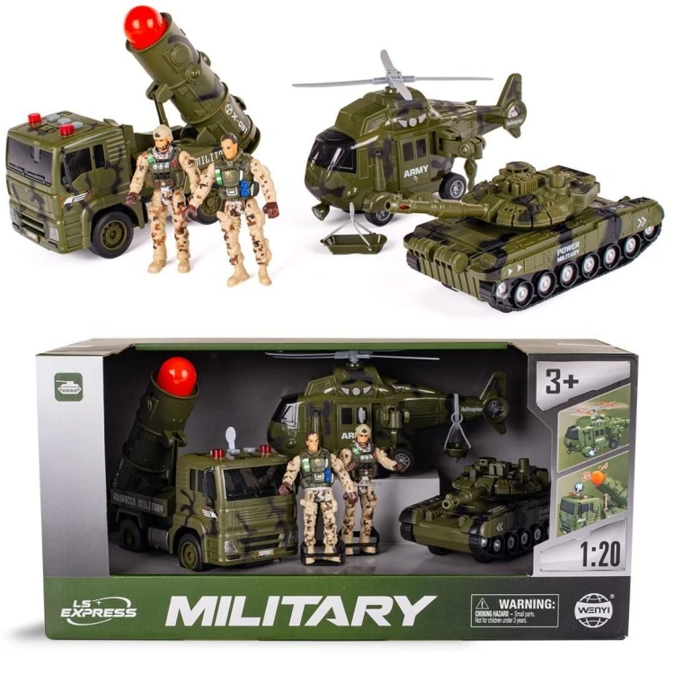 Zestaw wojskowy z czołgiem i helikopterem 5el