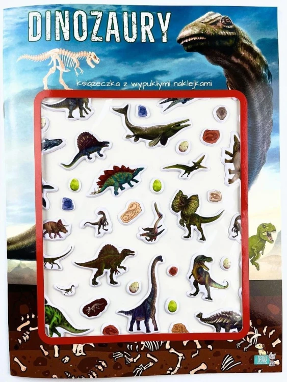 Książeczka z wypukłymi naklejkami. Dinozaury