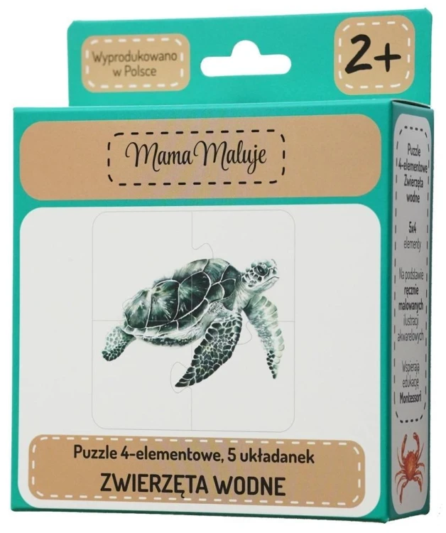 Puzzle 4-elementowe Zwierzęta wodne, Mama Maluje