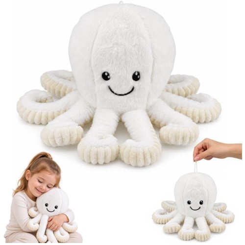 Maskotka ośmiornica biała 50cm, Leantoys