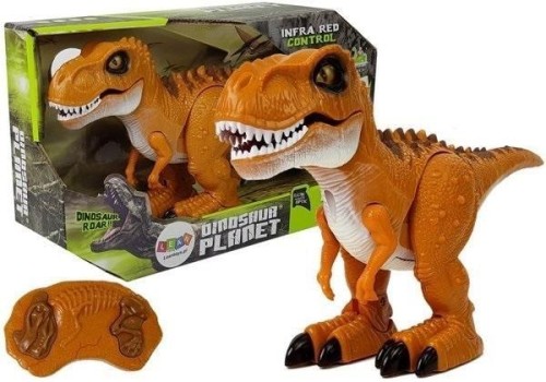 Dinozaur zdalnie sterowany brązowy, Leantoys