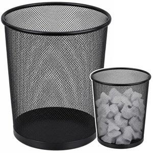 Kosz na śmieci metalowy okrągły siatka 10L czarny